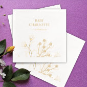 Elegant Floral Baby shower Folie Servetten