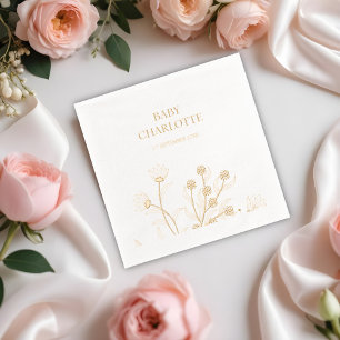 Elegant Floral Baby shower Folie Servetten