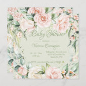 Elegant Floral Baby shower Invitation (Voorkant / Achterkant)