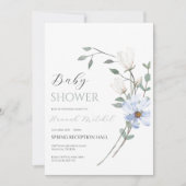 Elegant Floral Baby Shower Invitation Customizable Kaart (Voorkant)