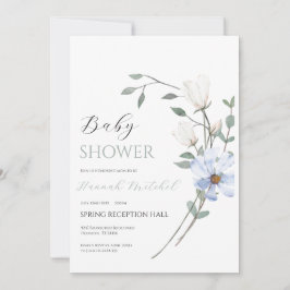 Elegant Floral Baby Shower Invitation Customizable Kaart