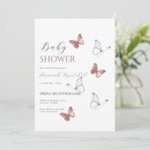 Elegant Floral Baby Shower Invitation Customizable Kaart (Staand voorkant)
