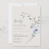 Elegant Floral Baby Shower Invitation Customizable Kaart (Voorkant)
