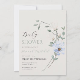 Elegant Floral Baby Shower Invitation Customizable Kaart