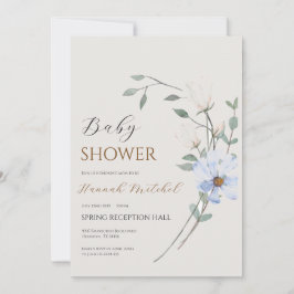 Elegant Floral Baby Shower Invitation Customizable Kaart