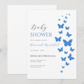 Elegant Floral Baby Shower Invitation Customizable Kaart (Voorkant / Achterkant)
