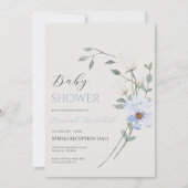 Elegant Floral Baby Shower Invitation Customizable Kaart (Voorkant)