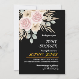 Elegant Floral Baby Shower Invitation For Girl Kaart