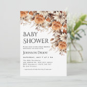 Elegant Floral Baby Shower Invitation Kaart (Staand voorkant)