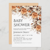 Elegant Floral Baby Shower Invitation Kaart (Voorkant / Achterkant)