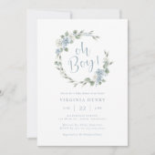 Elegant Floral Baby shower Invitation Kaart (Voorkant)