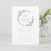 Elegant Floral Baby shower Invitation Kaart (Staand voorkant)