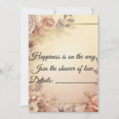 Elegant Floral Baby Shower Invitation  Kaart (Voorkant)