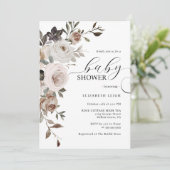 Elegant Floral Baby shower Invitation Kaart (Staand voorkant)