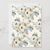 Elegant Floral Baby shower Invitation Kaart (Achterkant)