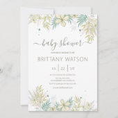 Elegant Floral Baby shower Invitation Kaart (Voorkant)