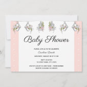 Elegant Floral Baby shower Invitation Kaart (Voorkant)