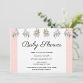 Elegant Floral Baby shower Invitation Kaart (Staand voorkant)