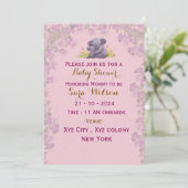Elegant Floral Baby shower Invitation Kaart (Staand voorkant)
