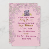 Elegant Floral Baby shower Invitation Kaart (Voorkant / Achterkant)