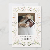 Elegant Floral Baby Shower Kaart (Achterkant)