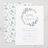 Elegant Floral Baby shower Kaart (Voorkant / Achterkant)