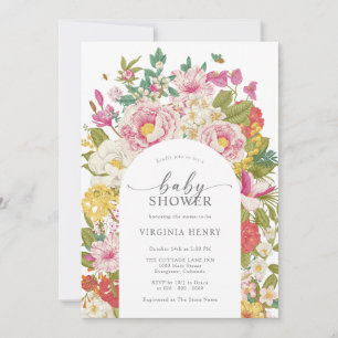 Elegant Floral Baby shower Kaart