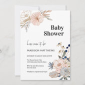 Elegant Floral Baby shower Kaart (Voorkant)