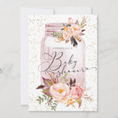 Elegant Floral Baby shower Kaart (Voorkant)