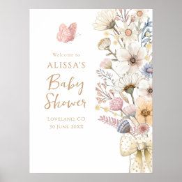 Elegant Floral Baby shower Poster