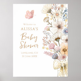 Elegant Floral Baby shower Poster