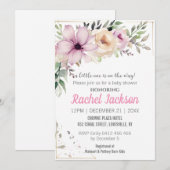 Elegant Floral Baby shower Schilderend botanisch Kaart (Voorkant / Achterkant)