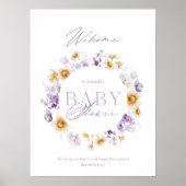 Elegant Floral Baby shower Welkom Poster (Voorkant)