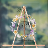 Elegant Floral Baby shower Welkomstbord Acryl Bord (Neutraal)