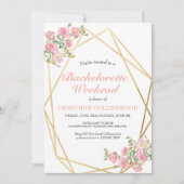 Elegant Floral Bachelorette Weekend Kaart (Voorkant)