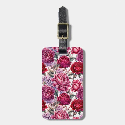 Elegant Floral Bagagelabel (Voorkant verticaal)
