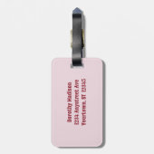 Elegant Floral Bagagelabel (Achterkant verticaal)