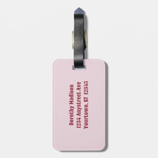 Elegant Floral Bagagelabel (Achterkant verticaal)