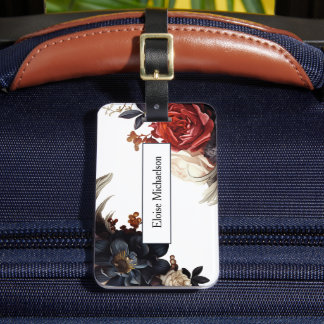 Elegant Floral Bagagelabel