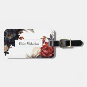 Elegant Floral Bagagelabel (Voorkant horizontaal)