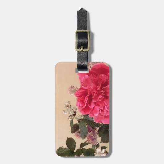 Elegant Floral Bagagelabel (Voorkant verticaal)