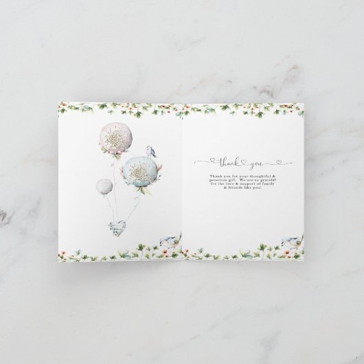 Elegant Floral Ballon bedankt (Binnen)