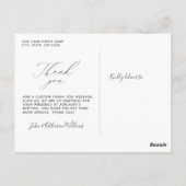 Elegant Floral Baptism 1-fotoscript Hartelijk dank Briefkaart (Achterkant)