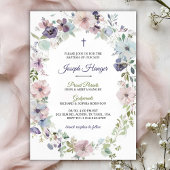 Elegant floral baptism Invitation  Kaart