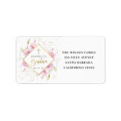 Elegant Floral Baptisme Etiket (Voorkant)