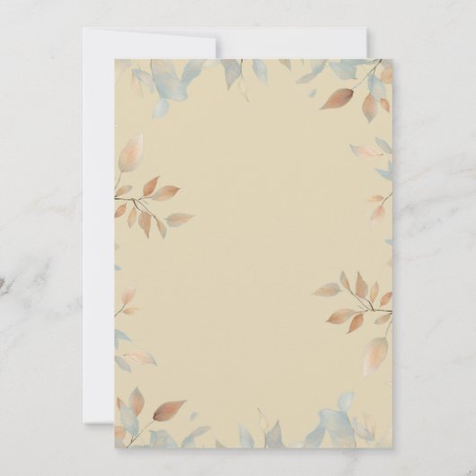 Elegant Floral Baptisme Kaart (Achterkant)