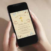 Elegant Floral Baptisme Kaart