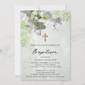 Elegant Floral  Baptisme Kaart (Voorkant)