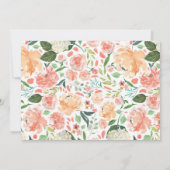 Elegant floral Baptisme peach white girl Kaart (Achterkant)