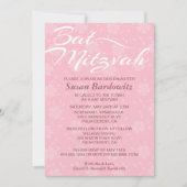 Elegant Floral Bat Mitzvah Uitnodiging (Voorkant)
